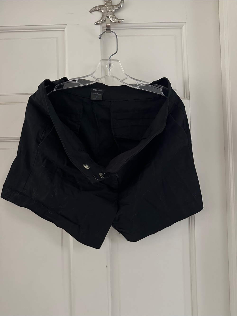 Ann Taylor Black High-Waist Dress Shorts